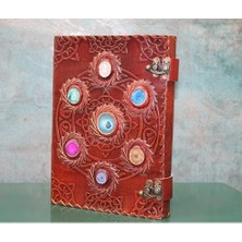 TE Dükkan Taşlı Deri Defter Model 12