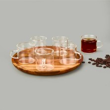 6' Lı Kulplu Borosilikat Cam Kahve Çay Kupa Bardağı 100 ml (Brillant)