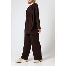 Sabr Sandy Drapeli Asimetrik Tunik & Pantolon Ikili Takım – Zarif Günlük Şıklık