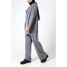 Sabr Sandy Drapeli Asimetrik Tunik & Pantolon Ikili Takım – Zarif Günlük Şıklık