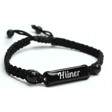Hünertaş Kişiye Özel Oltu Taşı Örme  Bileklik