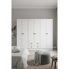 PlatinReyon Bohem 4 Kapak 2 Çekmece Aynalı Gardırop Mdf Kapak