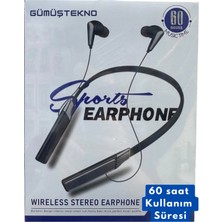 TE Dükkan 60 Saat Şarjlı Boyuna Takılan Kablosuz Bluetooth Kulaklık Sporcu Ios Android Uyumlu Bulututlu
