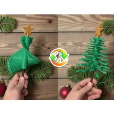 Objinova Dönen Yılbaşı Ağacı Fidget Oyuncak ve Dekor – Ayaklı Standlı Mini Christmas Tree Süs