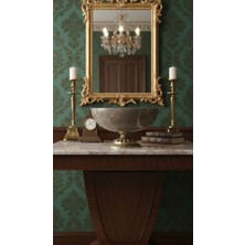 Montdekor El Yapımı Mermer Taşlı Bronz Ayaklı Kase