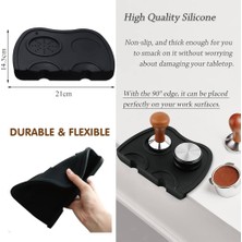 Espresso Barista Tamper Temper Tamping Mat Düz Taban Siyah Silikon 2li