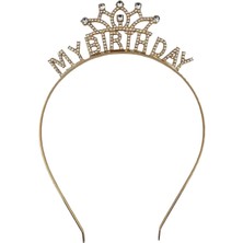 Dodomar Taç Metal Taşlı My Birthday Altın gold renk