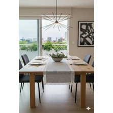 Rona Home Göz Alıcı Şıklık: Güpür Kenarlı Zikzak Desen Runner Lüks Kaliteli Çeyizlik Runner Dekoratif Örtü