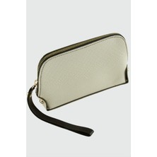 Marsilyan Krem Dikdörtgen Deri Cüzdan