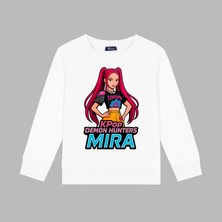 Mixxi Fashion Kpop Demon Hunters Mira 3 Iplik Bisiklet Yaka Kız Çocuk Sweatshirt  (4-13 Yaş)