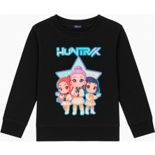Mixxi Fashion Kpop Demon Hunters 3 Iplik Bisiklet Yaka Kız Çocuk Sweatshirt  (4-13 Yaş)