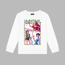 Mixxi Fashion Kpop Demon Hunters  Yılbaşı Yeniyıl 3 Iplik Bisiklet Yaka Kız Çocuk Sweatshirt  (4-13 Yaş)