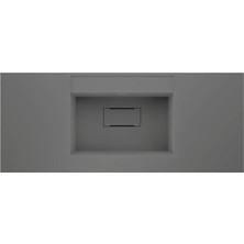 Real Stone Flatstone 80X50 Gri Etajerli Granit Banyo Lavabosu