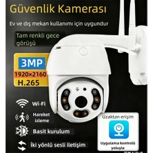 Wıfı Güvenlik Kamerası, Hem Iç Hem De Dış Mekan Kullanımı Için Uygundur, 3 Megapiksel Yüksek Çözünürlüklü Lens, Tam Renkli Gece Görüşü ve Iki Yönlü Sesli Interkom Özelliğine Sahiptir.
