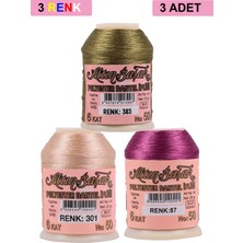 Marsilyan 3 Adet Altınbaşak Oya ve Dantel Ipi 20 gr - Royaleks - No: 301 - 087 - 383