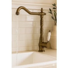 Sardıcı Rustik Antik Mutfak Eviye Bataryası Çift Su Girişli Garantili