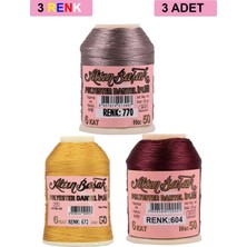 Marsilyan 3 Adet Altınbaşak Oya ve Dantel Ipi 20 gr - Royaleks - No: 672 - 604 - 770
