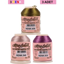 Marsilyan 3 Adet Altınbaşak Oya ve Dantel Ipi 20 gr - Royaleks - No: 548 - 830 - 658