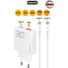 Dudao 30W Type-C Hızlı Şarj Aleti + 1m Usb-C To Usb-C Hızlı Şarj ve Data Kablosu (Pd Destekli) A30EUCC