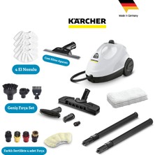 Karcher Kst 2 Plus Set 1500W 3.2 Bar Yüksek Basınçlı Buharlı Temizlik Makinesi + Mikrofiber Bez Seti - Beyaz Ev ve Ofis Tipi Hijyenik Zemin Temizleyici - Kimyasalsız %99.99 Bakteri Öldürücü Etkili