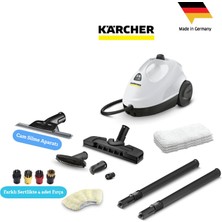 Karcher Kst 2 Lite Set 1500W 3.2 Bar Yüksek Basınçlı Buharlı Temizlik Makinesi + Mikrofiber Bez Seti - Beyaz Ev ve Ofis Tipi Hijyenik Zemin Temizleyici - Kimyasalsız %99.99 Bakteri Öldürücü Etkili