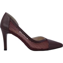 Hobby 26757 Deri Stiletto Kadın Ayakkabı File Detaylı