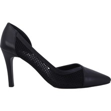 Hobby 26757 Deri Stiletto Kadın Ayakkabı File Detaylı