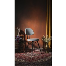 Kalafika Kav Mutfak Sandalyesi, Yemek, Bahçe, Kafe, Modern Sandalye - Gri Kumaş