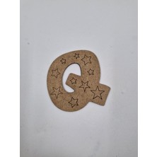 10 Adet Ahşap Q Harfi Boyama Okul Dıy Etkinlik Aktivite Sanat 10 cm