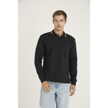 Kly Erkek Polo Yaka Pamuklu Yumuşak Dokulu Modern Sweatshirt