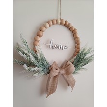 Ss Eral Koop Ahsap Boncuklu Home Duvar Kapı Süsü ( Hediyelik)