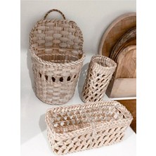 Ss Eral Koop  Hasır Ahşap Mutfak Düzenleyici/ahşap Kutu, Mutfak Dekorasyon , Kaşıklık (3 Parça)