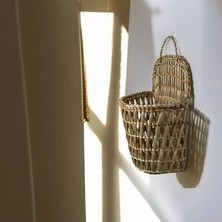 Ss Eral Koop Özel Üretim Çok Amaçlı Doğal El Yapımı Hasır Kapı Süsü Saksı Sepet