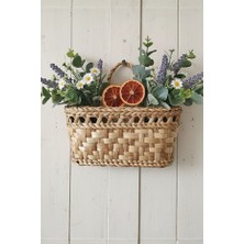 Ss Eral Koop Hasır Sepet /mutfak Düzenleyici Askılık / Düzenleyici Hasır Sepet 30X15 cm