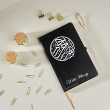 Hediye Vakti Kişiye Özel Besmele Hat Yazılı Deri Kapak Hediyelik Defter
