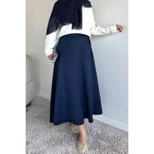 Julude Bel Bağlama Detaylı Kiloş Scuba Tesettür Etek P-00019656