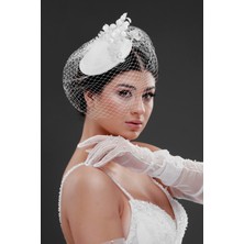 Hediyelik Hikayeler Gelin Kepi Nikah Şapkası Vualet Ekru -660