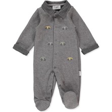 Bebetto Jakarlı Interlok Patikli Tulum (Car Races) Gri