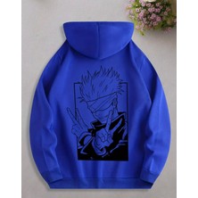 Punix Kids Punıx Kıds Özel Seri Kapüşonlu Jujutsu Kaisen Sırt Baskılı %100 Pamuk Japon Stil Erkek Çocuk Sweatshırt