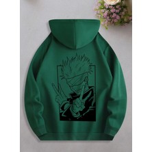 Punix Kids Punıx Kıds Özel Seri Kapüşonlu Jujutsu Kaisen Sırt Baskılı %100 Pamuk Japon Stil Erkek Çocuk Sweatshırt