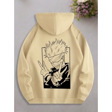 Punix Kids Punıx Kıds Özel Seri Kapüşonlu Jujutsu Kaisen Sırt Baskılı %100 Pamuk Japon Stil Erkek Çocuk Sweatshırt