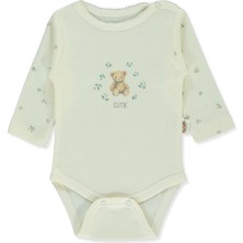 Bebetto Organik Interlok Uzun Kollu Body Ay (Organıc Cute Bear) Ekru