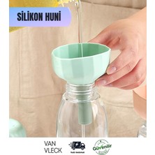 Van Vleck Mini Silikon Gıda Hunisi – Süzgeçli Küçük Mutfak Hunisi, Sıvı & Kuru Gıda Aktarıcı