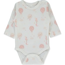 Bebetto Organik Interlok Uzun Kollu Body Ay (Organıc Born Wıth Love) Ekru