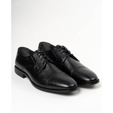 Italyan Stil Iç Dış Naturel Deri Erkek Ayakkabı Siyah T13070