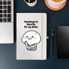 Çılgıntrend Unutmayın Ki Bana Hiçbir Şey Olmaz Yazılı Sevimli Karakter Tasarım Defter