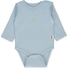 Bebetto Organik Interlok Uzun Kollu Body Ay (Organıc Sleepy Sheepy) Mavi