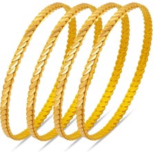 Day 4 Adet Mersin Burma Bilezik (Gerçek Altın Görünümlü A Kalite )