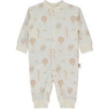 Bebetto Organik Interlok Patiksiz Mini Tulum (Organıc Born Wıth Love) Koyu Ekru