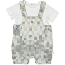 Bebetto Dokuma Salopet 2li Takım (Square Boy) Gri